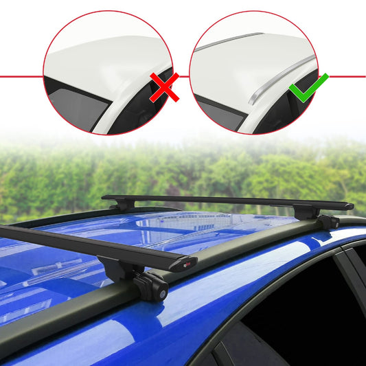 Kompatibel mit Opel Grandland X 2018-2021 HOOK Model Relingträger Dachträger Auto Gepäckträger Schwarz Aluminium 2 Stangen