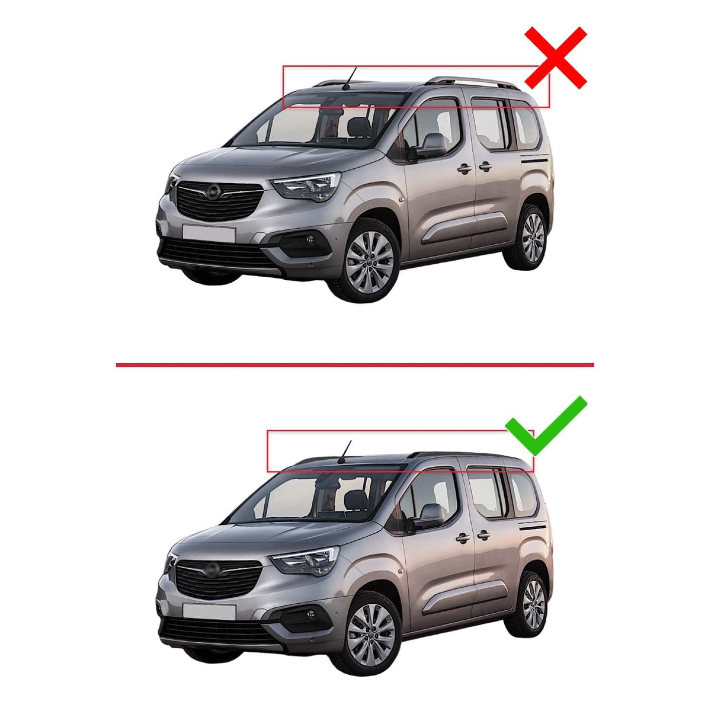 Kompatibel mit Opel Combo E Life 2023-2025 ACE-2 Relingträger Dachträger Auto Gepäckträger Grau Aluminium 2 Stangen