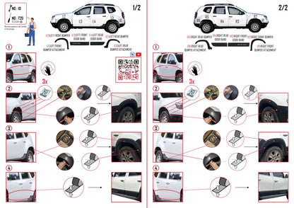 Kompatibel mit Dacia Duster (HS) 2010-2017 Radlaufschutz Stoßfängerschutz Kotflügel und Bodyguard Seitenschutz Auto Karosserieschutz Kit SCHWARZ