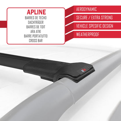 Compatible avec Renault Clio 3 Estate 2005-2012 FLY Model Barres de Toit Railing Porte-Bagages de Voiture Noir Aluminium 2 Barres