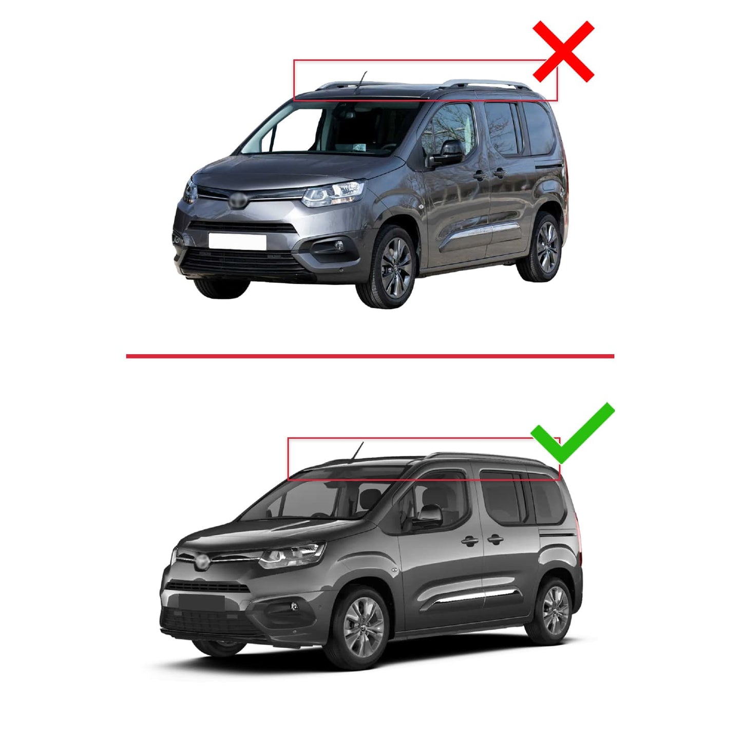 Compatible with Toyota Proace City Verso 2023-2025 ACE-2 Car Roof Rack Cross Bar Grey Aluminium 2 Bars