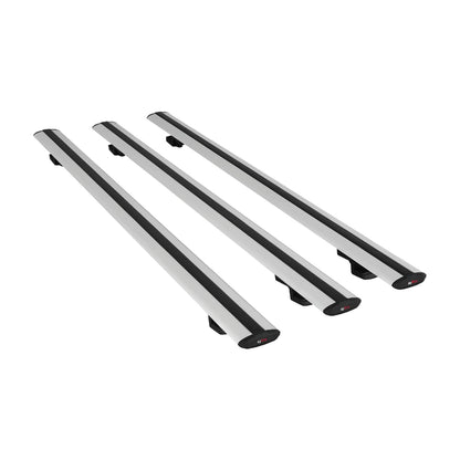 Kompatibel mit Kia Sportage 2 (JE) 2004-2009 BASIC Model Relingträger Dachträger Auto Gepäckträger Grau Aluminium 3 Stangen