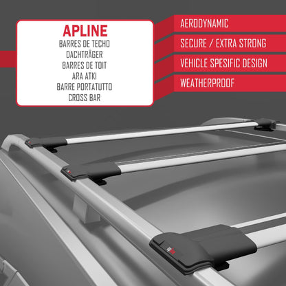 Compatible with Mercedes GLS Class (X167) 2020-2025 FLY Model Car Roof Rack Cross Bar Grey Aluminium 3 Bars